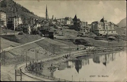 Ak Sankt Moritz Kanton Graubünden, Panorama