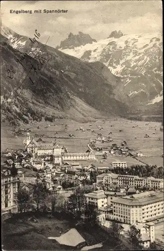 Ak Engelberg Kanton Obwalden Schweiz, Panorama mit Spannörter