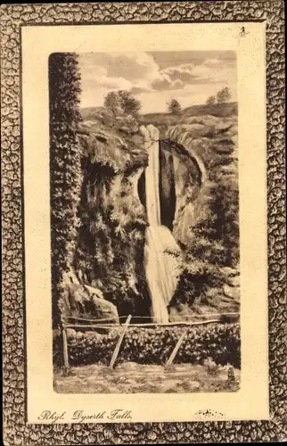 Passepartout Ak Rhyl Wales, Dyserth Waterfall