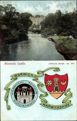 Wappen Ak Warwick Warwickshire England, Warwick Castle