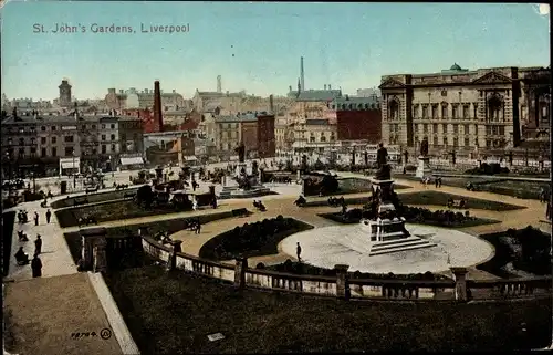 Ak Liverpool Merseyside England, St John's Gardens