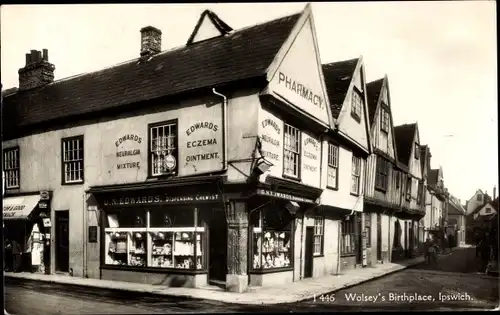 Ak Ipswich Suffolk England, Wolsey's Birthplace, Pharmacy