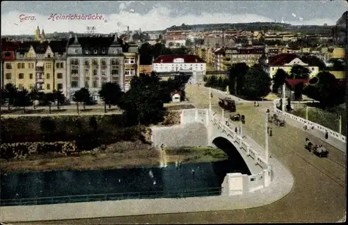 Ak Gera in Thüringen, Heinrichsbrücke