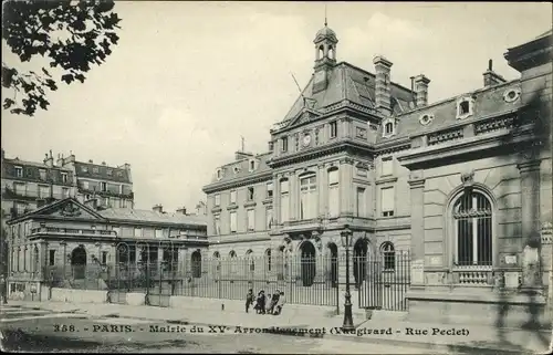 Ak Paris XV Vaugirard, Mairie, Rue Peclet