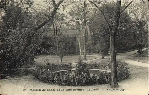 Ak Paris XV Vaugirard, Maison de Sante de la rue Blomet, Le Jardin
