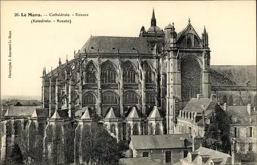 Ak Le Mans Sarthe, Cathedrale-Rosace