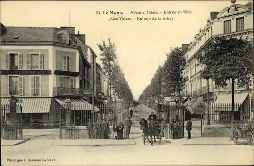 Ak Le Mans Sarthe, Avenue Thiers, Entree en Ville