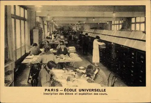 Ak Paris XVI,  Ecole Universelle, Inscription des eleves et expedition des cours