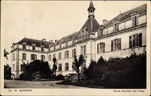 Ak Quimper Finistère, Ecole Normale des Filles, Schule