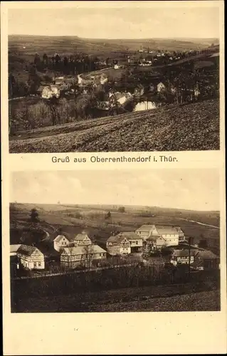 Ak Oberrenthendorf in Thüringen, Gasthof zum Goldenen Stern, Gesamtansicht des Ortes