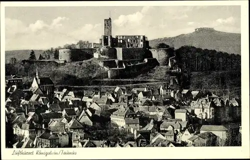 Ak Königstein im Taunus, Gesamtansicht, Burg Königstein