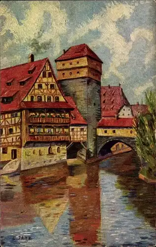 Künstler Ak Jahn, E. Nürnberg in Mittelfranken, Am Henkerssteg