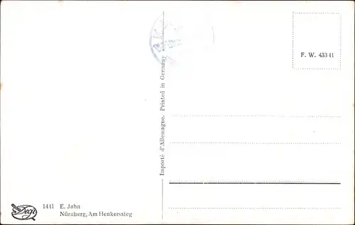 Künstler Ak Jahn, E. Nürnberg in Mittelfranken, Am Henkerssteg