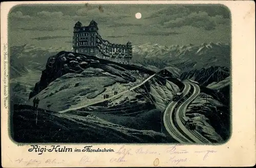 Mondschein Litho Rigi Kulm Kanton Schwyz, Panorama