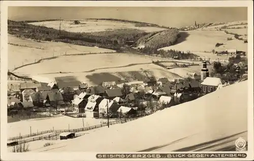 Ak Geising Altenberg im Erzgebirge, Panorama Blick gegen Altenberg, Winter