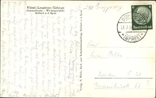 Ak Sohland an der Spree Sachsen, Panorama, Partie an der Kirche