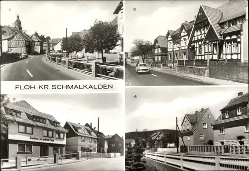 Ak Floh Seligenthal in Thüringen, Schmalkalder Straße, Karl Marx Straße, Gasthaus zum goldenen Löwen