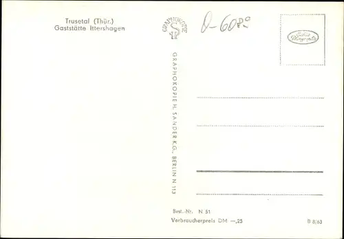 Ak Trusetal in Thüringen, Gaststätte Ittershagen, Schnitzerei