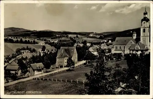 Ak Bayerisch Eisenstein im Bayrischen Wald Niederbayern, Blick auf den Ort