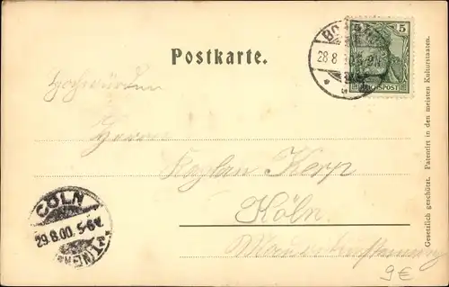 Ak Bornhofen am Rhein, Ortsansicht, Kirche