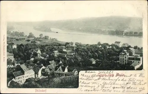 Ak Rhöndorf Bad Honnef am Rhein, Panoramablick, Schiffe