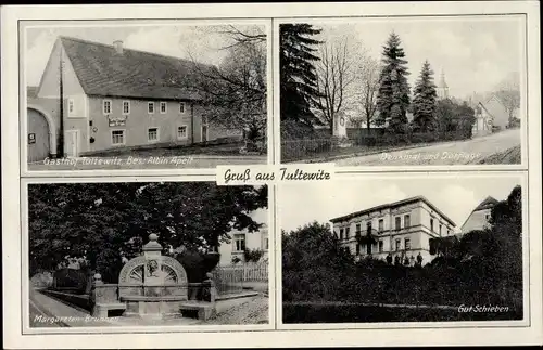 Ak Tultewitz Bad Kösen Naumburg an der Saale, Gasthof A. Apelt, Gut Schieben, Margareten Brunnen