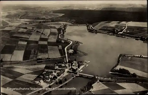 Ak Dippoldiswalde im Osterzgebirge, Fliegeraufnahme, Talsperre Malter