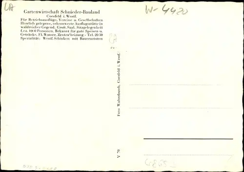 Ak Coesfeld im Münsterland, Gartenwirtschaft Schnieder Bauland