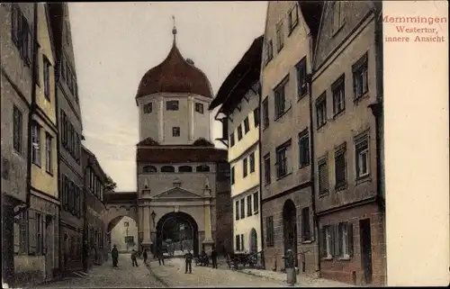 Ak Memmingen in Schwaben, Westertor, innere Ansicht