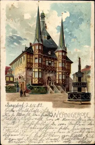 Litho Wernigerode am Harz, Rathaus
