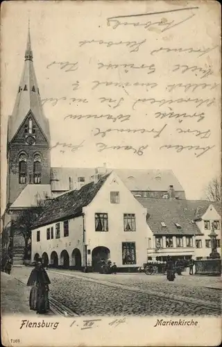 Ak Flensburg in Schleswig Holstein, Marienkirche