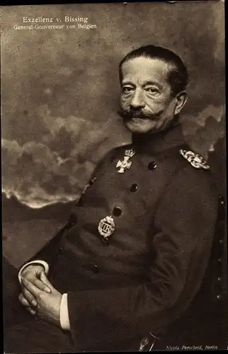 Ak Generaloberst Moritz von Bissing, Sitzportrait, Generalgouverneur von Belgien