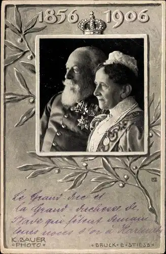 Ak Großherzog Friedrich I. von Baden, Luise von Preußen, Jubiläum 1906