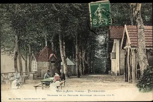 Ak Plombiéres Le Val-d'Ajol Vosges, Terrasse de la Feuillée  Nouvelle