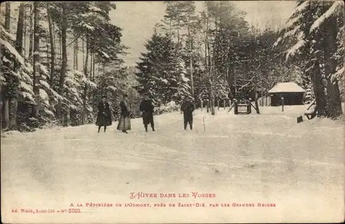 Ak Saint Dié des Vosges, la Pépiniére de L'Ormont, par les Grandes Neiges, Schnee, Winterlandschaft