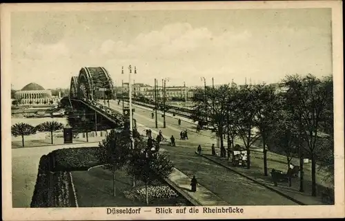 Ak Düsseldorf am Rhein, Blick auf die Rheinbrücke