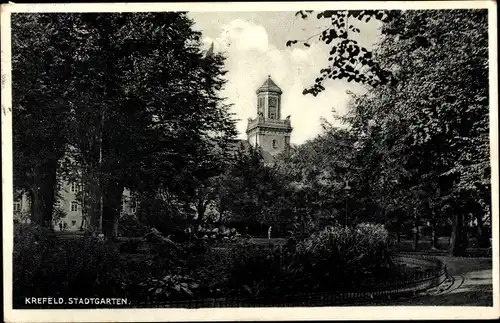 Ak Krefeld am Niederrhein, Stadtgarten