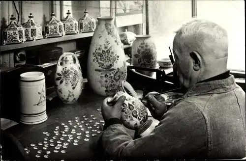 Ak Schoonhoven Südholland Niederlande, Handmaler holländisches Kunststeingut