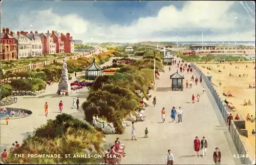 Künstler Ak St. Annes on Sea Lancashire England, The Promenade