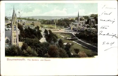 Ak Bournemouth Dorset England, The Gardens and Square