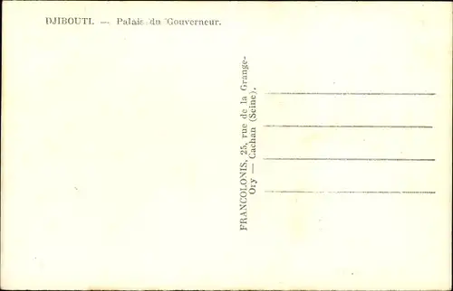 Ak Djibouti Dschibuti, Palais du Gouverneur