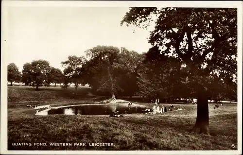 Ak Leicester East Midlands England, Boating Pond, Western Park