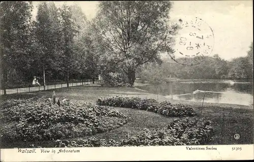 Ak Walsall West Midlands, View in Arboretum