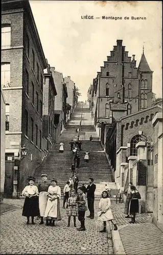 Ak Liège Lüttich Wallonien, Montagne de Bueren, Treppe