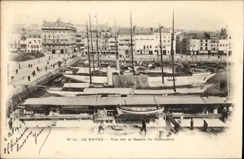 Ak Le Havre Seine Maritime, Vue sur le Bassin du Commerce