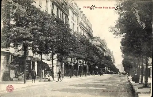 Ak Paris XV Vaugirard, Avenue Felix-Faure