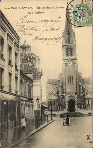 Ak Paris XV Vaugirard, Eglise Saint-Lambert, Rue Gerbert