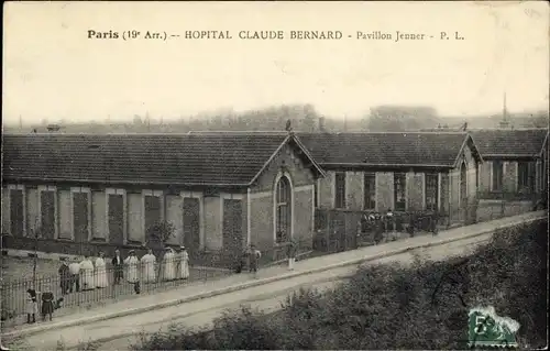 Ak Paris XIX Buttes Chaumont, Hôpital Claude Bernard, Pavillon Jenner