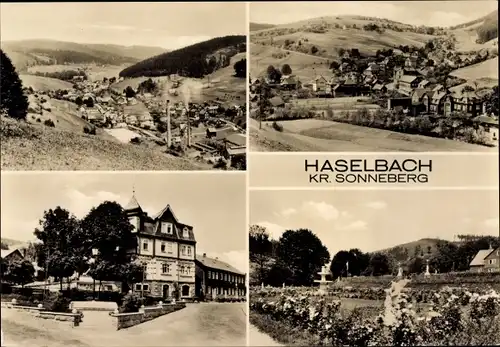 Ak Haselbach Sonneberg in Thüringen, Verschiedene Teilansichten, Panorama