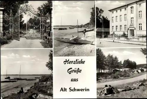 Ak Alt Schwerin Mecklenburgische Seenplatte, Eingangstor ehem. Gutshof, Am Plauer See, Agrarmuseum